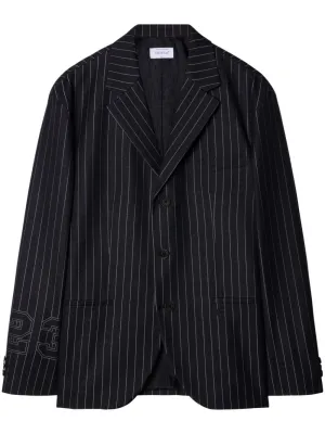 23-Print Pinstriped Blazer