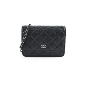 Chanel Mini Wallet On Chain WOC Black Caviar Crossbody - Series 30