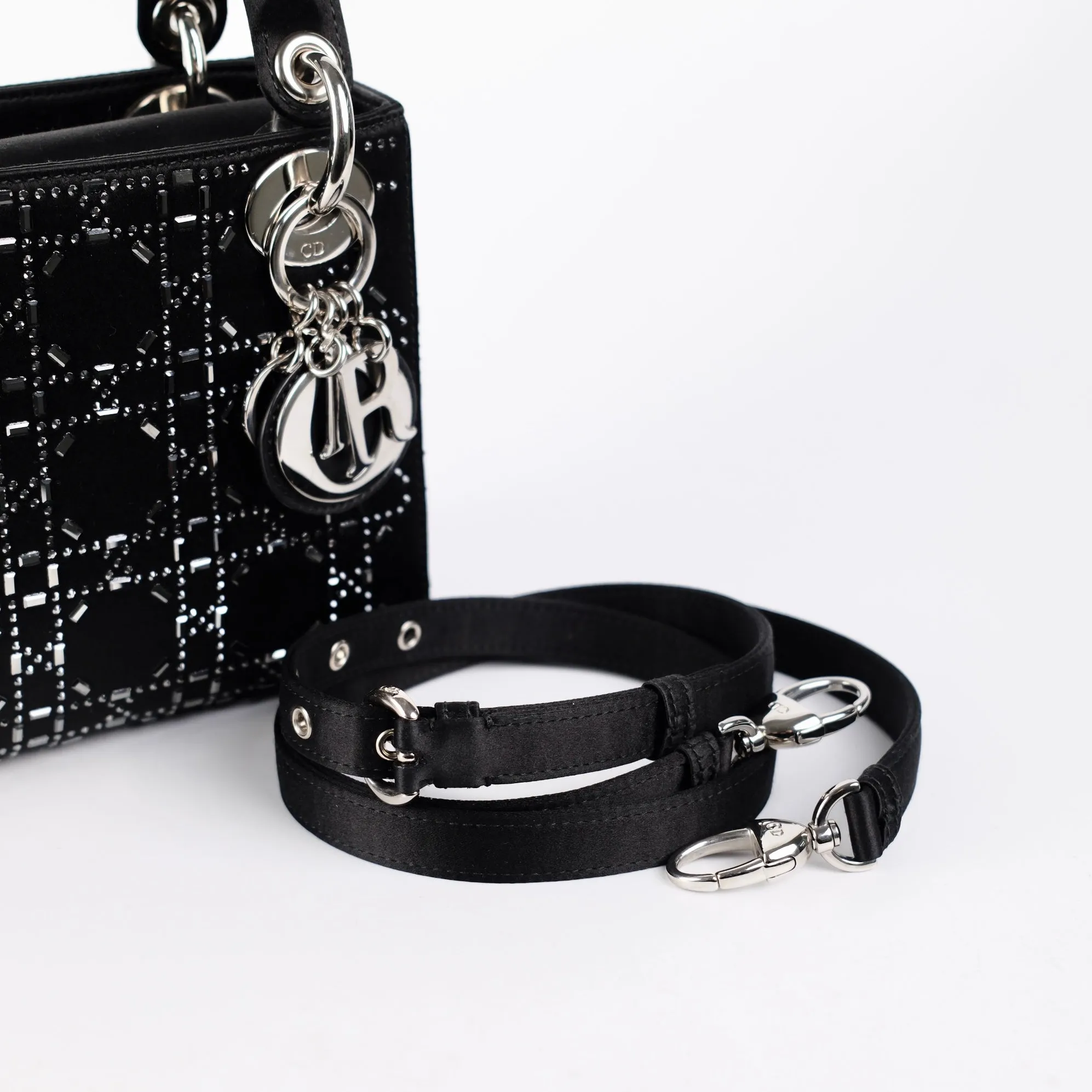 Christian Dior Mini Lady Dior Satin Black