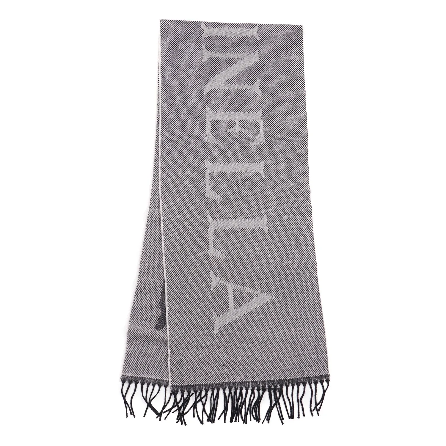 E.Marinella Wool Scarf with Logo Motif