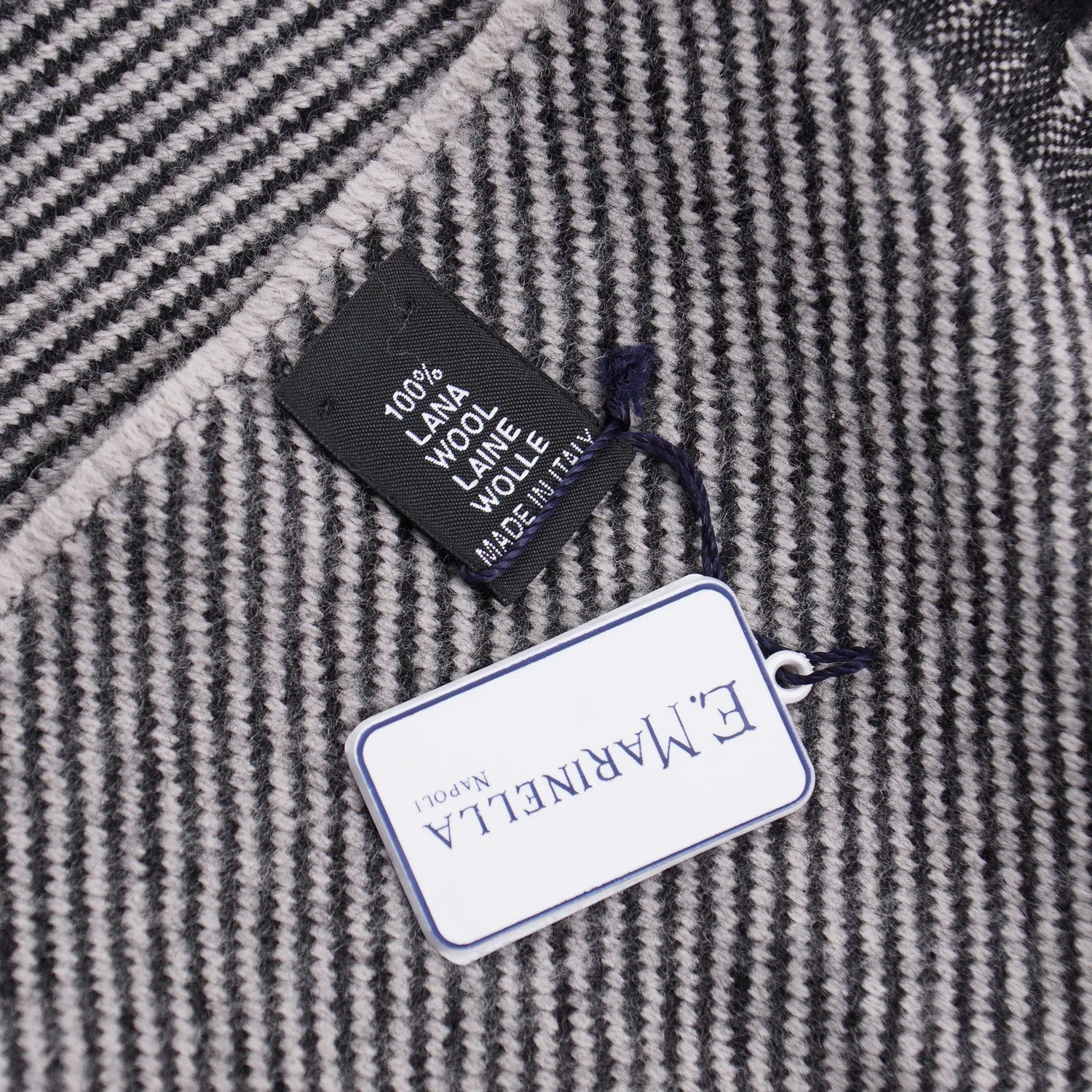 E.Marinella Wool Scarf with Logo Motif