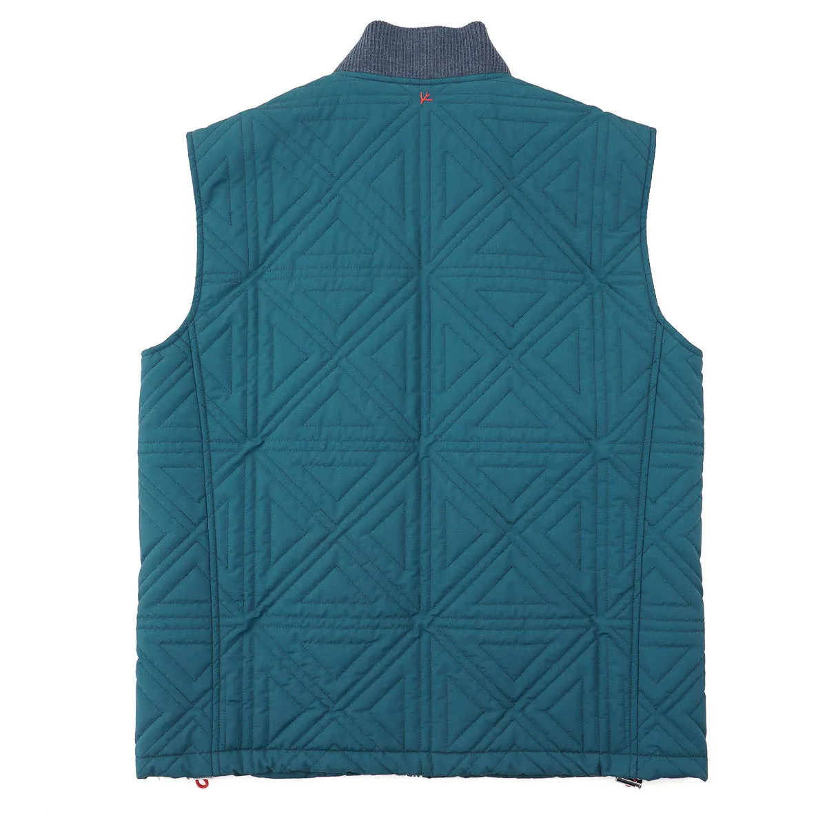 Isaia Geometric Quilted Padded Wool Vest