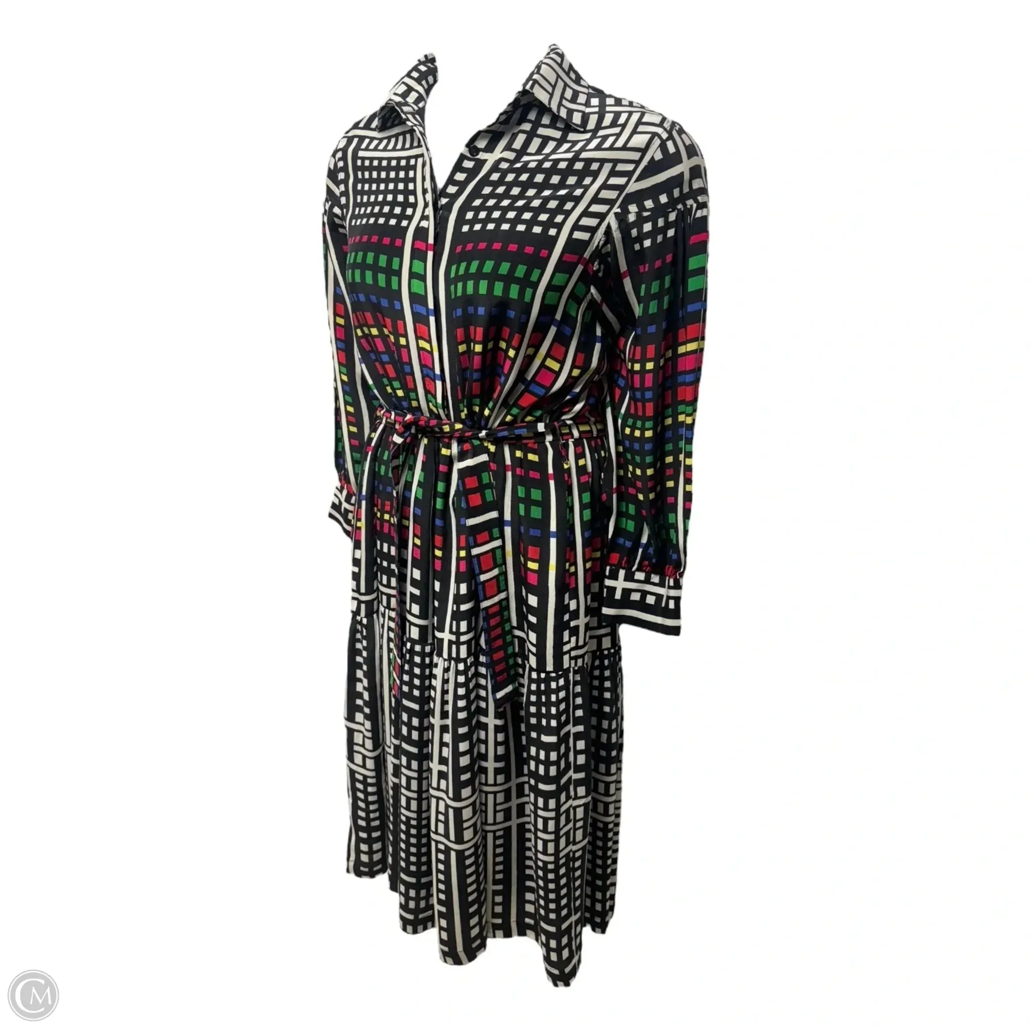 Tara Silk Belted Dress Casual Maxi By Mii Au Cinema In Multi-colored. Size: L